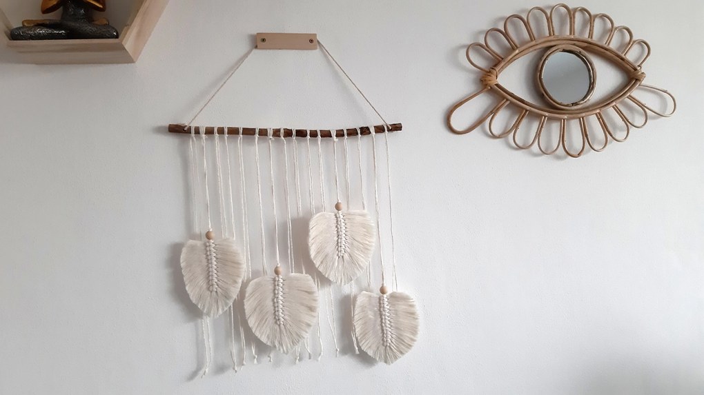 Vrabka Style Macramé pierka - Štyri Lístky (2 varianty) Varianta: 1