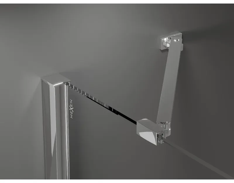 Mexen Velar Duo, posuvné sprchové dvere do otvoru 180 cm, 8mm sklo námraza, chrómová, 871-180-000-32-01