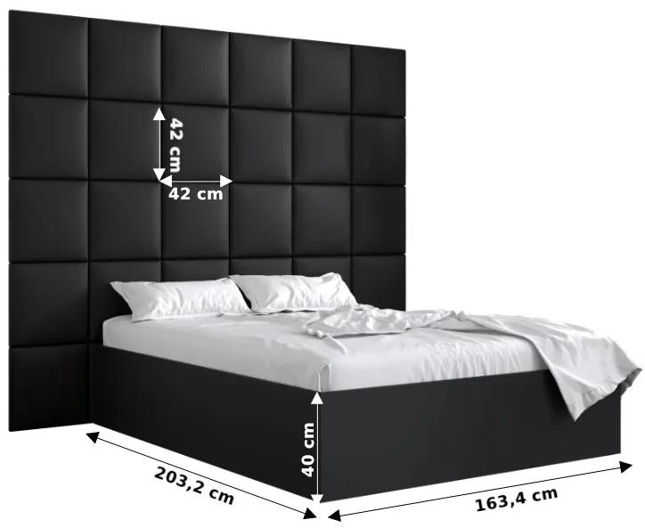 Manželská posteľ s čalúneným čelom 160 cm Brittany 3 (čierna matná + čierna) (s roštom). Vlastná spoľahlivá doprava až k Vám domov. 1045994