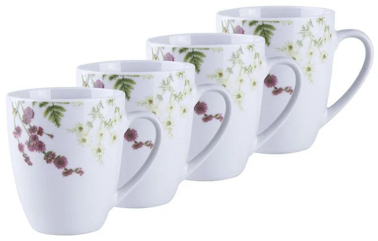 Sada porcelánových hrnčekov HERBAL GARDEN 380 ml 4 ks