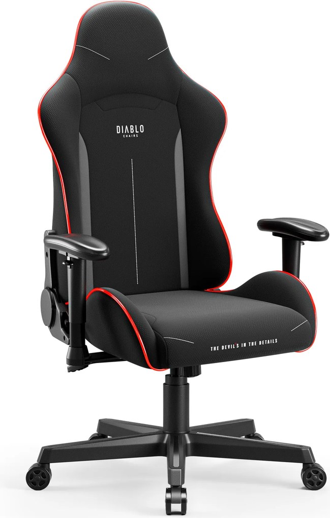 Čierne herné kreslo s LED RGB osvetlením: Diablo X-Starter