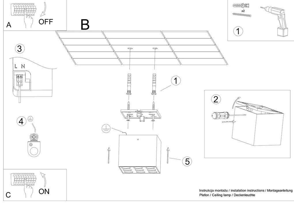 Stropné LED svietidlo Ozzy, 1x LED 16w, 4000k, b