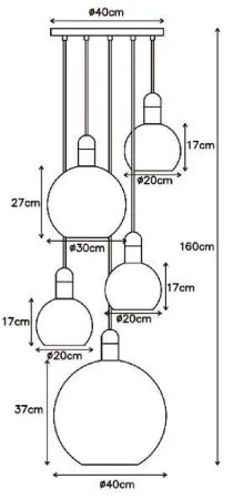 Lucide 34438/05/65 - Luster na lanku JULIUS 5xE27/25W/230V