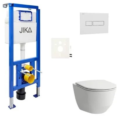 Cenovo zvýhodnený závesný WC set Jika do ľahkých stien / predstenová montáž + WC Laufen SIKOJSL1, 1 ks