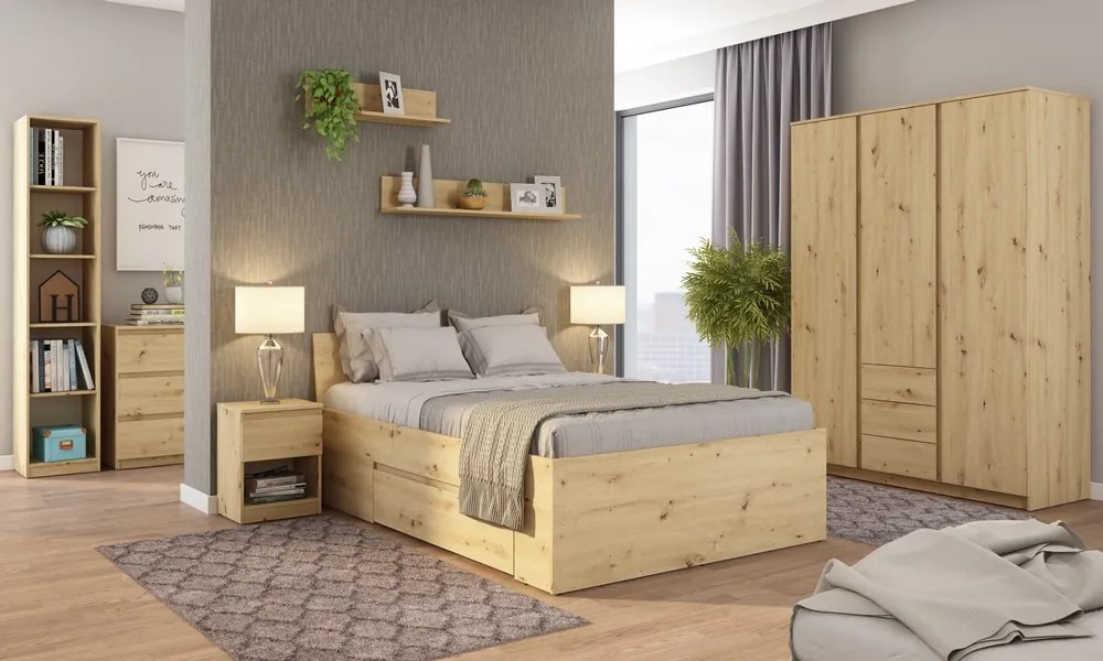 Šatníková skriňa Carlos, dub artisan, 152 cm