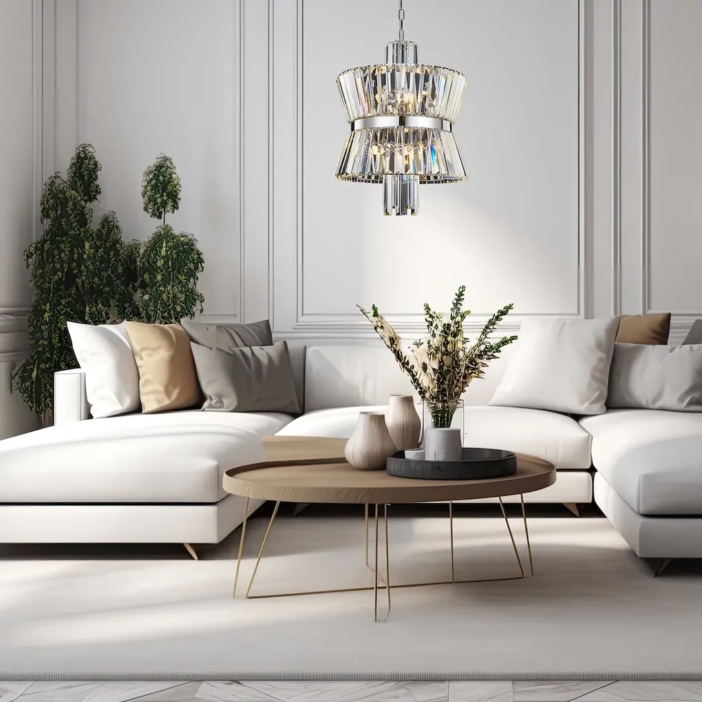Luster Aurelia, 1x krištáľové/chrómové kovové tienidlo, (fi 42cm), ch