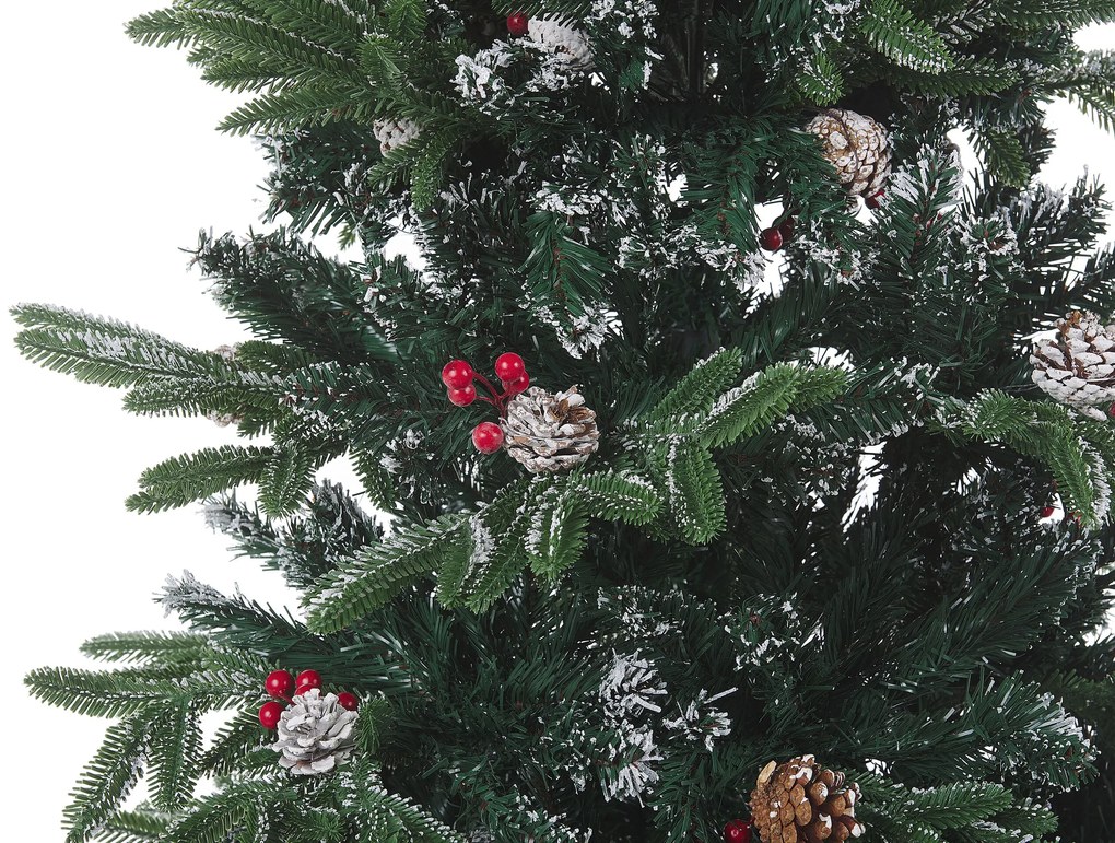 Zasnežený umelý vianočný stromček 180 cm zelený DENALI Beliani