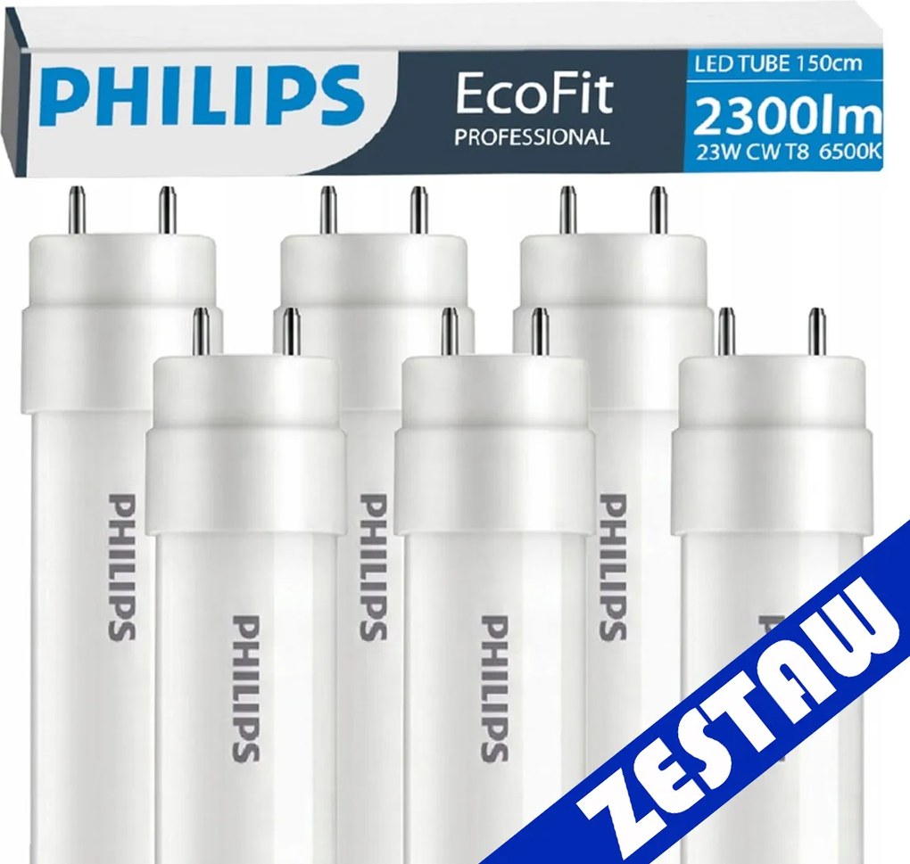 SADA 6x Philips LED trubice 150cm 23W 2300lm 6500K 20000h EcoFit