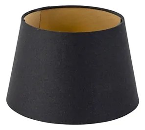 Bavlnený tienidlo čierne 20/15/13 so zlatým vnútrom