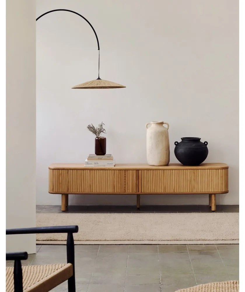 TV stolík v dekore jaseňa v prírodnej farbe 200x50x40 cm Mailen – Kave Home