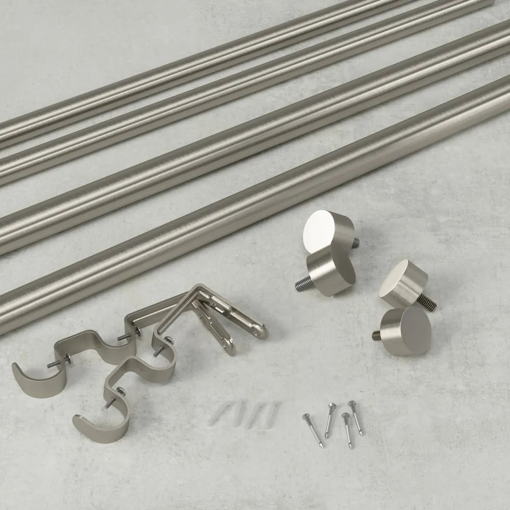 Oceľová roztiahnuteľná dvojitá garniža 305 - 457 cm Cappa - Umbra