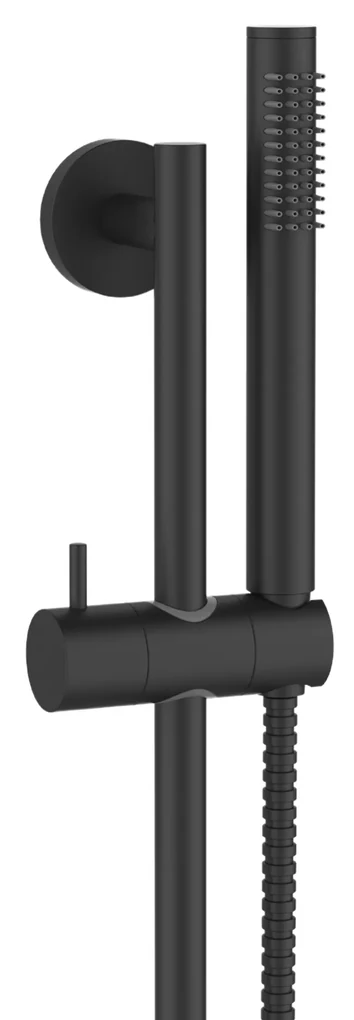 Invena Alonia, sprchový stĺp s ručnou sprchovou súpravou, 1-funkcia, čierna lesklá, INV-AU-70-Z04-V