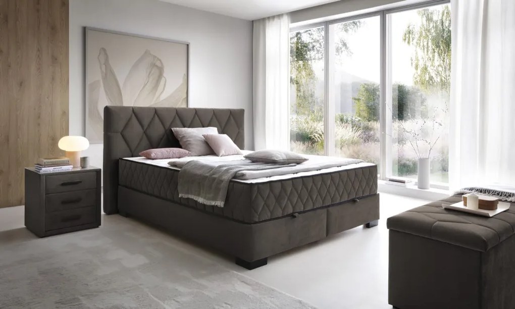 Posteľ Reve 180x200 cm, blatistá hnedá látka