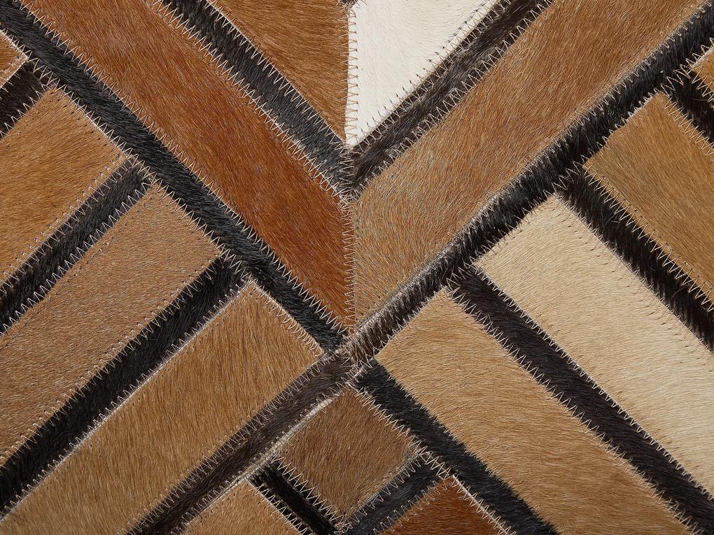 Kožený koberec 160 x 230 cm hnedý TEKIR Beliani