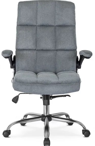 Vintino kancelárska otočná stolička JACOB s chrómovými nohami sivá