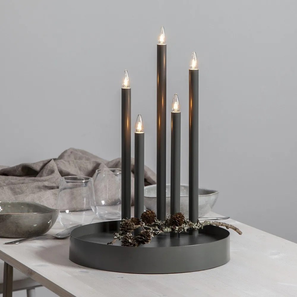 Čierna svetelná dekorácia ø 32 cm Deco – Star Trading