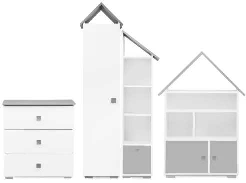 Komoda PABIS 87x83 cm biela/šedá