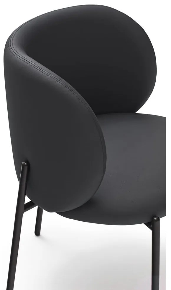 Čierne čalúnené jedálenské kreslá v súprave 2 ks Mogi – Teulat