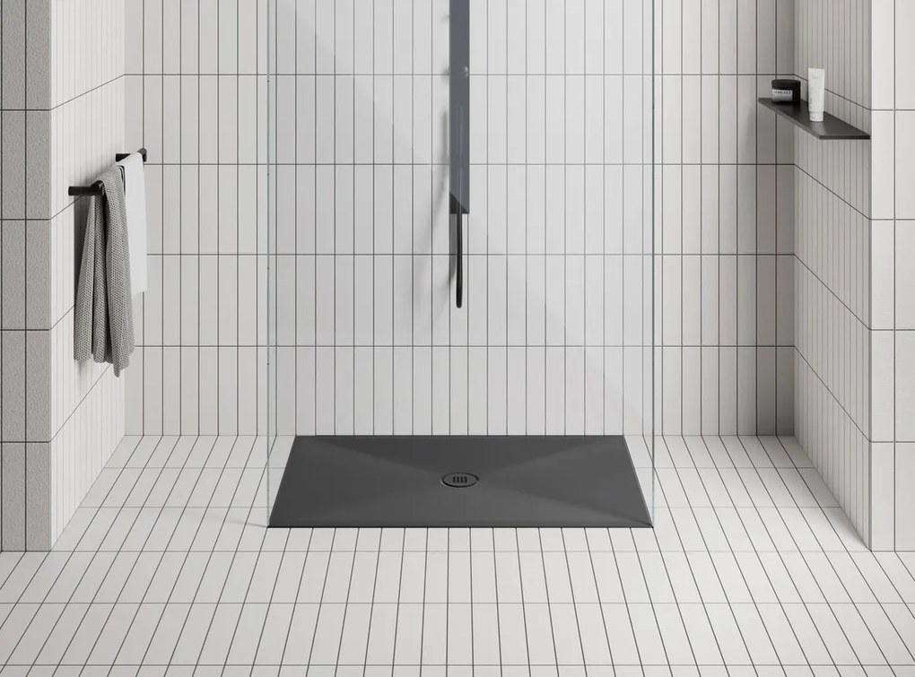 GSI GSI, Keramická sprchová vanička, obdĺžnik 100x80x4,5cm, biela ExtraGlaze, 438511