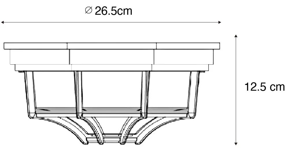 Rustikálne stropné svietidlo hrdzavo hnedé 26,5 IP44 - Bri