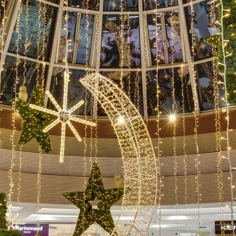 DECOLED LED světelný motiv hvězda polaris, závěsná,47 x 55 cm, teple bílá