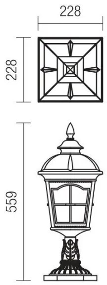 Redo 9652 - Vonkajšie svietidlo YORK 1xE27/70W/230V IP44 hnedé