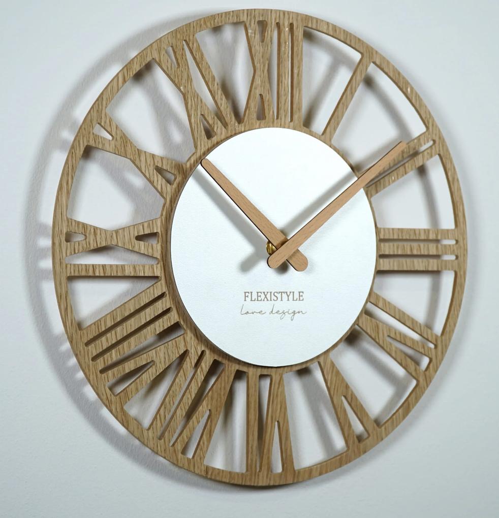 Jednoduché nástenné hodiny v drevenom dizajne