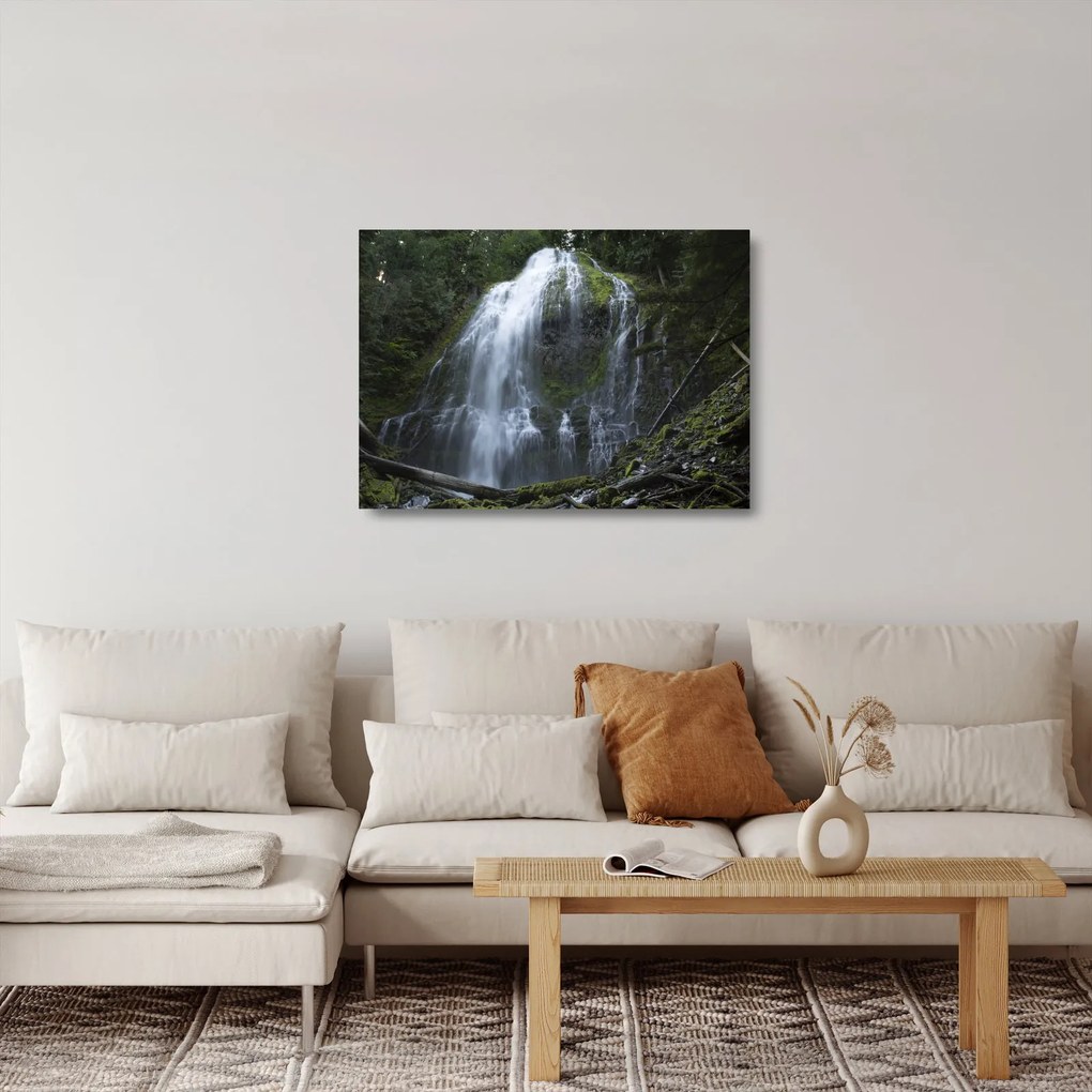 Sklenený obraz vodopádu (70x50 cm)