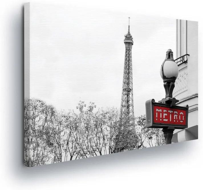 GLIX Obraz na plátne - Black and White Eiffel Tower III 100x75 cm