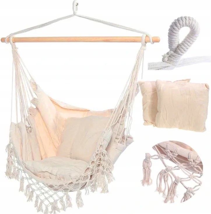 Béžové závesné kreslo PALAK