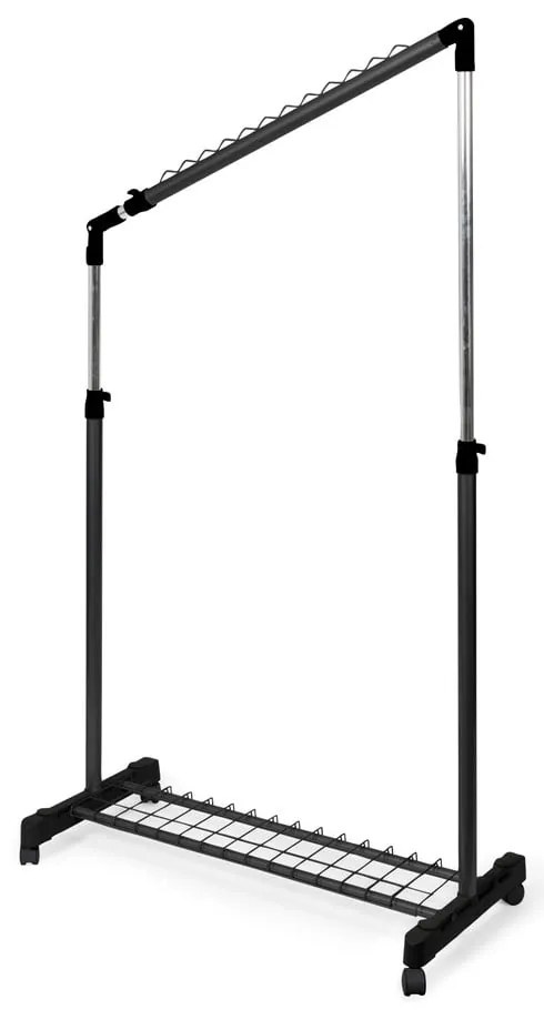 Čierny kovový teleskopický/pojazdný stojan na oblečenie Under Stairs – Compactor