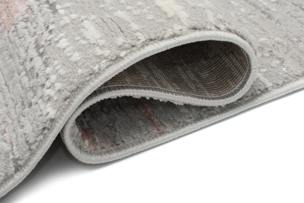 TA Koberec E455A SVETLO SIVÁ/TMAVORUŽOVÁ ASTHANE Rozmer: 250x350 cm