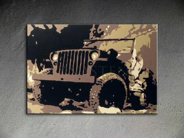 Ručne maľovaný POP Art obraz JEEP | rôzne rozmery