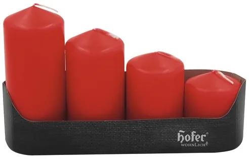 Adventné sviečky Hofer Ø8x15 cm červené