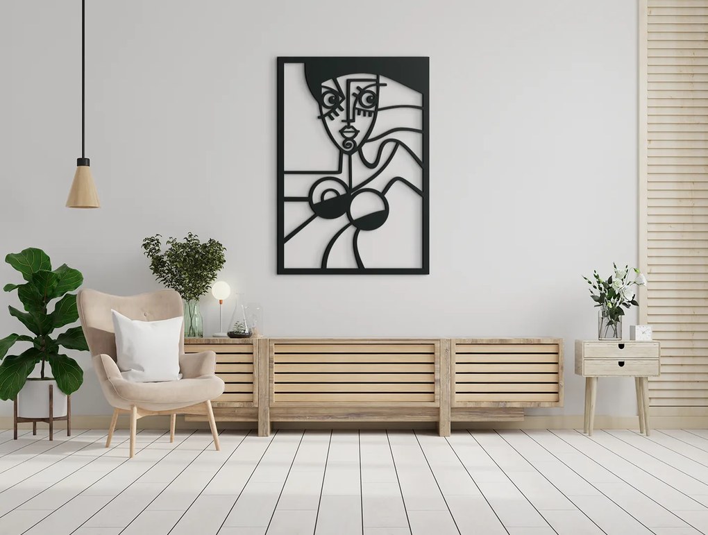drevko Kubistický obraz na stenu Žena Rozmer obrazu: 44,5 x 31 cm, Farba dekorácie: Čierna