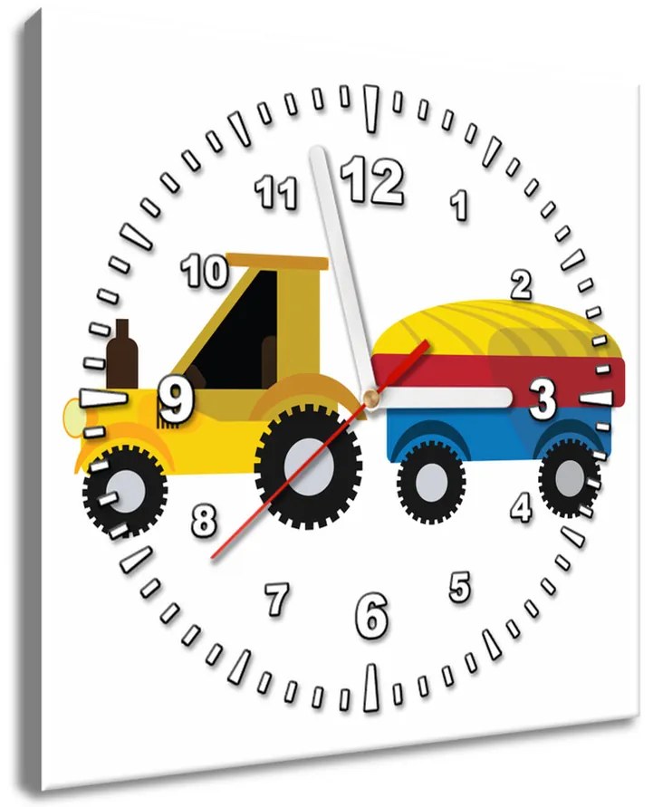 Gario Obraz s hodinami Traktor s vlečkou Rozmery: 40 x 40 cm
