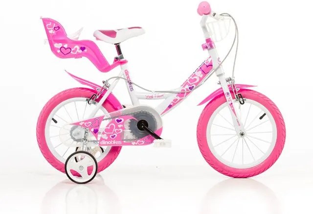 Detský bicykel, ružová potlač 16"