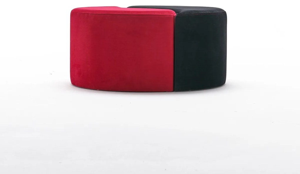 Taburette Alis Pouf Červená a čierna