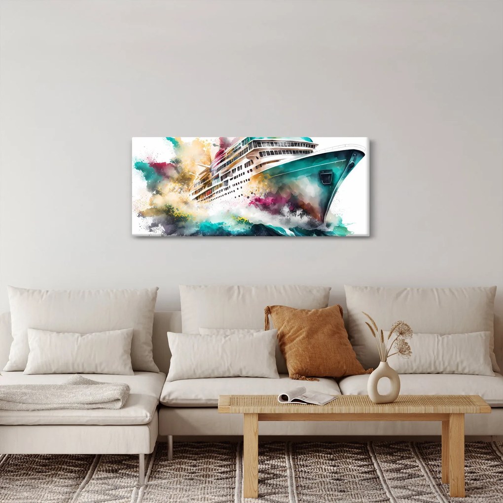 Obraz - Akvarelové more (120x50 cm)