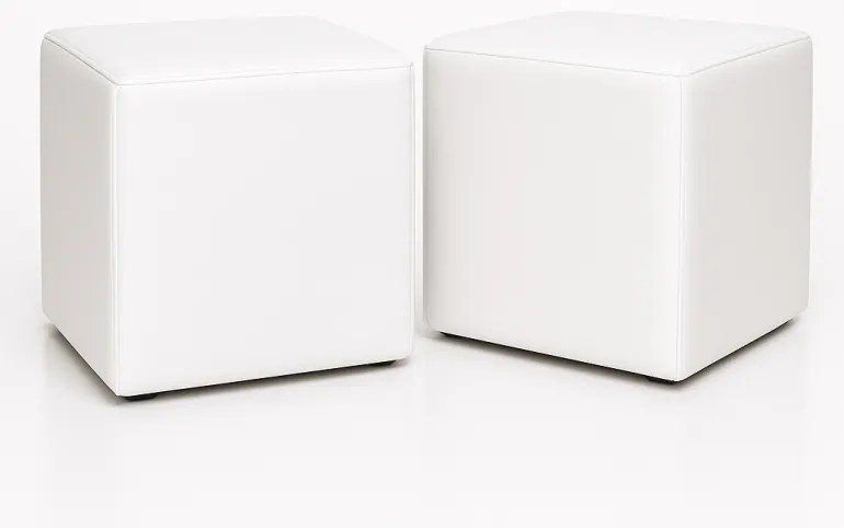 Sedací vak taburetka kocka biela EMI