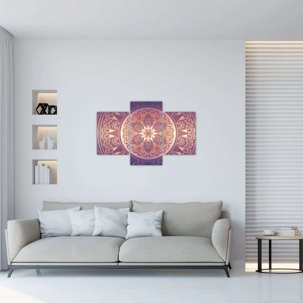 Obraz - Mandala na fialovom gradiente (90x60 cm)