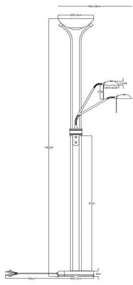 Globo 59020B - LED stmievateľná stojacia lampa LEONAS LED/20W/230V + LED/5,5W 30