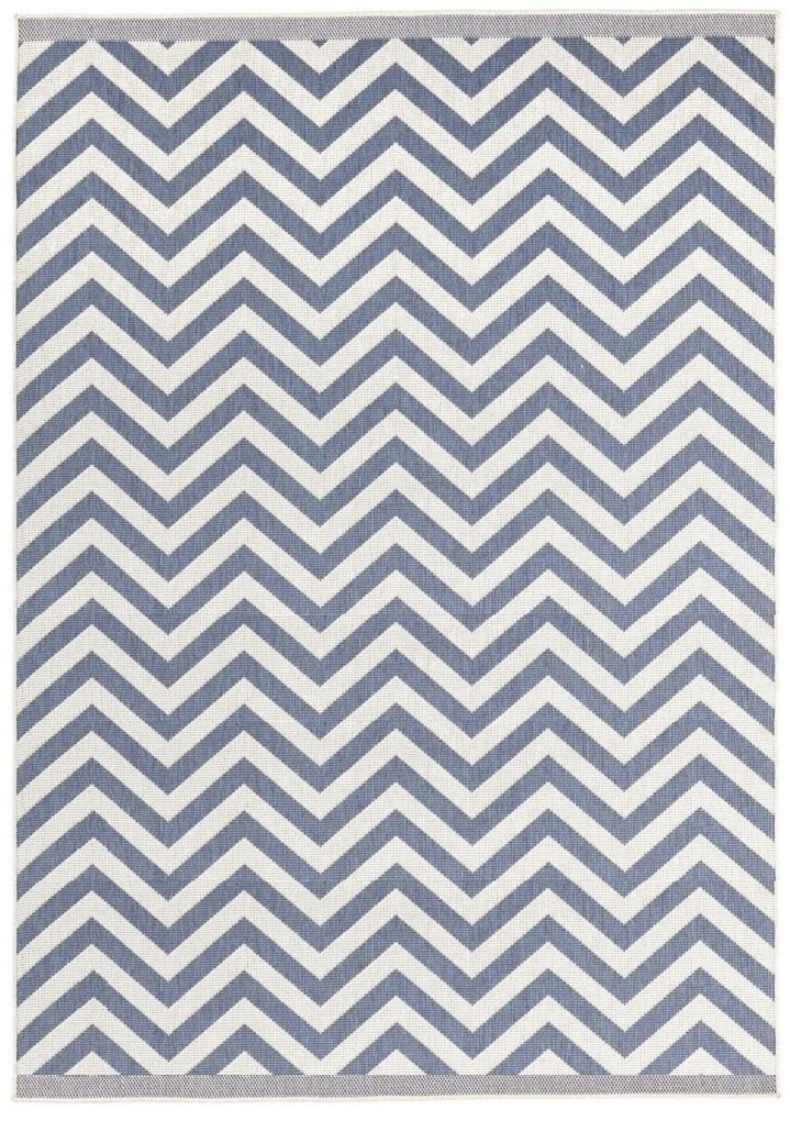 NORTHRUGS - Hanse Home koberce Kusový koberec Twin Supreme 103435 Palma blue creme – na von aj na doma - 80x250 cm