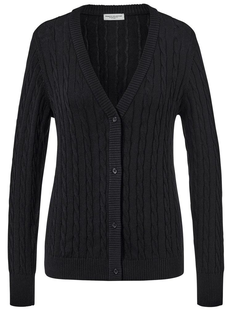 Kardigán z jemnej pleteniny s vrkočovým vzorom