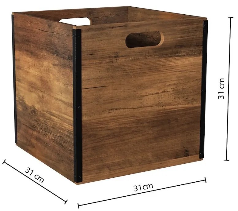5five Simply Smart Úložný box Andrew, 31x31x31 cm, hnedá
