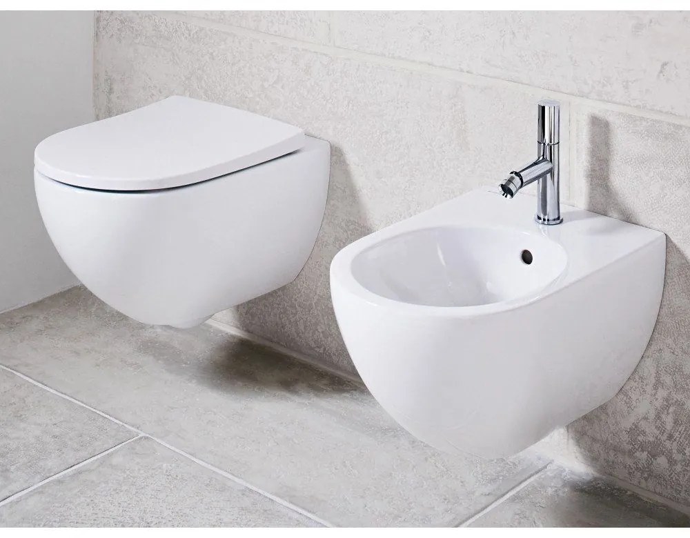 GEBERIT Acanto závesné WC Rimfree (bez splachovacieho kruhu) s hlbokým splachovaním, 350 x 510 mm, biela, 500.600.01.2