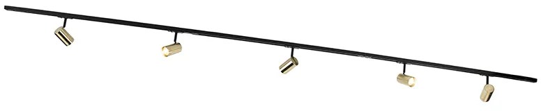 Inteligentný koľajnicový systém čierny so zlatom 1-fázový 5-svetlo vrátane Wifi GU10 - Jeana