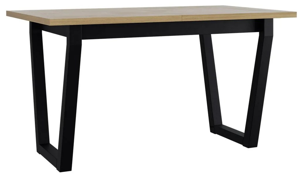 Rozkladací stôl Elarno 80 x 140/180 II, Morenie: dub artisan L, Farby nožičiek: čierne kovové