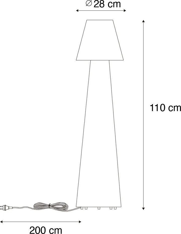 Inteligentná vonkajšia stojaca lampa biela vrátane LED A60 IP44 - Katrijn
