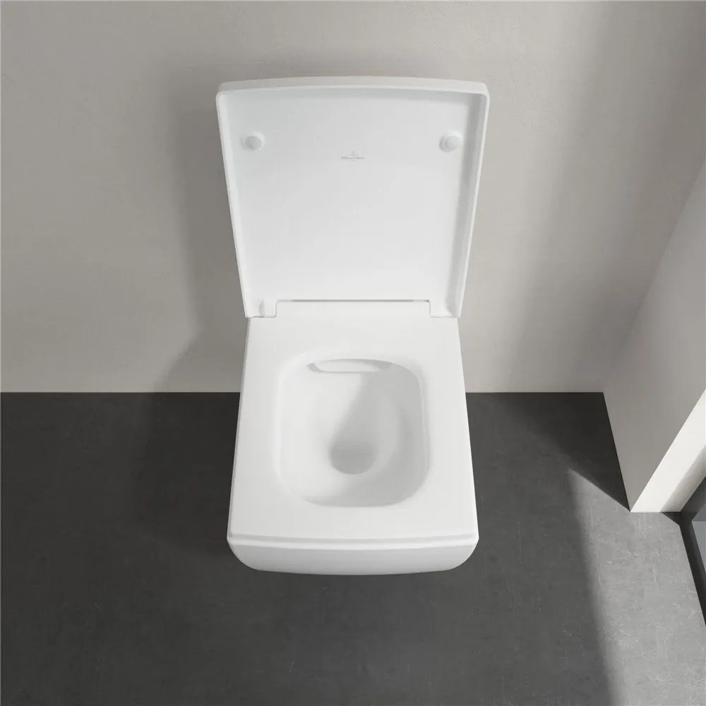 VILLEROY &amp; BOCH Memento 2.0 závesné WC s hlbokým splachovaním bez vnútorného okraja, 375 x 560 mm, biela alpská, s povrchom CeramicPlus, 4633R0R1